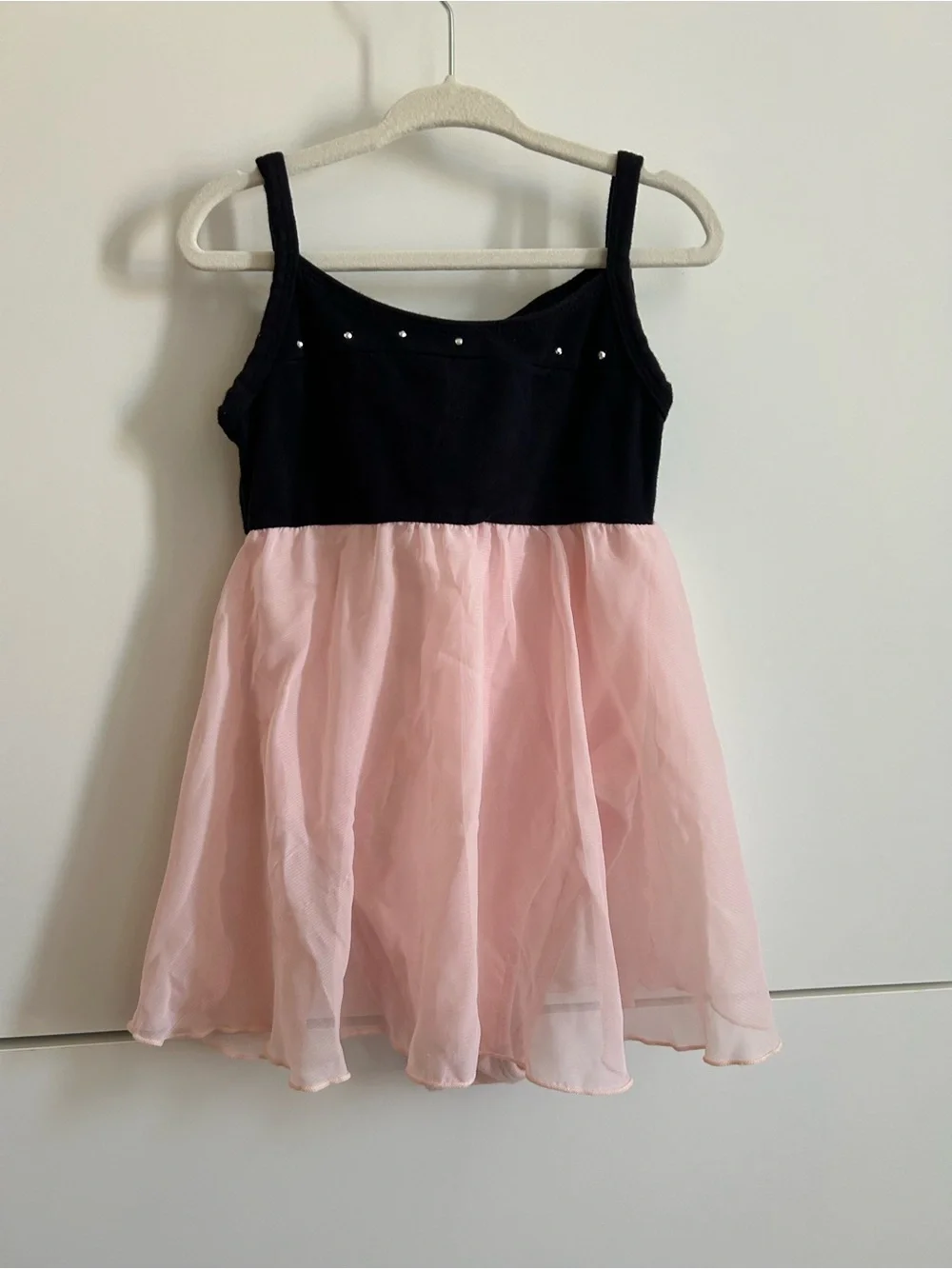 Freestyle Girls Black & Light Pink Chiffon Ballet Dance Tutu Dress - Size 6/6X